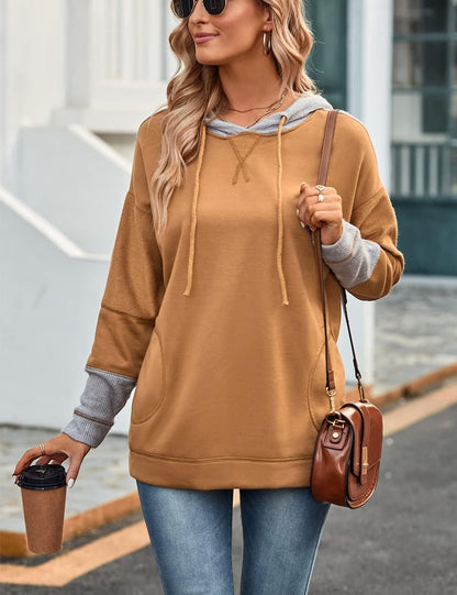 Womens Tops Tunics Casual Shirts Long Sleeve Hoodie Pullover Blouses Loose Tees Clothing Sweatshirts